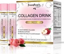 GREENLIONS Liquid Collagen pro ženy a muže, Fish Collagen Peptides + Hyaluronic Acid + Vitamin Bs & C, Vlasy Kožní nehty Sponky Kostní podpora (0.85 fl oz, 10 lahví, Apple)