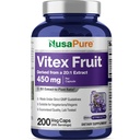 NusaPure Vitex Chasteberry Fruit 20: 1 Extract, 450 mg Ekvivalentní s 9 000 mg 200 Vegan Kapsle - Non- GMO, Vegan Dietní dodatek