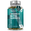 BiothWorld Biotin Gummies for Hair, Skin & Nails 5000mcg - 120 Count (60 Servings) - Biothin doplňky pro ženy a muže - Přírodní smíšené Berry Ochucené Biotin Gummy - Vegetarian & Third-Party Tested