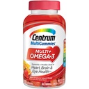 Centrum MultiGummies Omega 3 Gummy Multivitamin pro dospělé, Multivitamin / Multiminerální doplněk, Jahoda / Lemon / Orange Flavors - 100 Počet