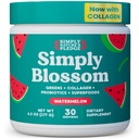 Jednoduše Blossom Nutrition Daily Green & Superfood Powder + Collagen + Probiotika pro ženské stravitelné zdraví a nadýmání úlevy. Nápověda Your Health Bloom - 30 Day Supply - Meloun