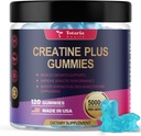 Totaria Creatine Monohydrát Gummie pro muže a ženy 5000mg Cukr zdarma Pre- Cvičení doplněk Creatine pro svalovou sílu, budování svalů, Energy Boost, Vegan, Blueberry Flavor, 120 Počet