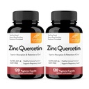 Sandhův zinek Quercetin 120 Vegetariánské kapsle (Balení po 2) 124; Vysoké absorpční Zink doplňky pro imunitu a sezónní alergie 124; Antioxidační imunitní podpora pro muže a ženy 124; Snadno polykat
