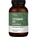 Veganský vitamin D3 5000 iu dodatek - Čisté, vysoce potentní doplňky pro imunitní zdraví a silnou podporu kostí - Vitamin D 5000 iu - 120 Kapsle, 4- měsíční dodávky