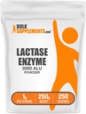 BulkSupplements.com Lactase Enzyme (3000 ALU) Powder - Lactase Enzyme Supplement, Digestive Support - Gluten Free, 1g per Serving, 250g (8.8 oz) (Balení po 1)