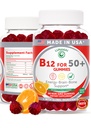 Lunakai USA Made Vitamin B12 Gummies pro dospělé 50 +, Non- GMO B12 pro Energy & Vitality Boost, Delicious Orange Flavor, 60ct