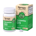 Renzův dynamit Vitamin D3, Rozpouští děti Vitamin D3, 60 Sugar- Free Melty Tabs, Lil 'Green Apple ochucené