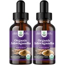 Natures Craft USDA Organic Ashwagandha Liquid Drops - Liquid Ashwagandha Root Extract for Stress and Mood Support - Chutné Adaptogenní tinktura Non GMO Vegan gluten Alkohol a cukr zdarma (2 Pack)