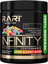 INFINITA - 100% přírodní předtucha Powder for Energy, Focus, and Performance - Muži a ženy - Vegan a Keto Friendly - No Creatine - 30 Služeb (Sour Gummy Worm)