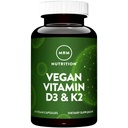 MRM Nuturition Vegan Vitamin D3 & K2 PHARMAN 124; Kost + imunitní zdraví PHARMAN 124; Vyrobeno z lišejníků PHARMAN 124; Podporuje absorpci vápníku 124; Vegan + Vegetarian Friendly PHARMAL 124; 60 Služeb