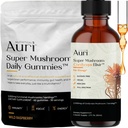 Auri Energy & Imunitate Boost Pack Super Houba Denní žvejkačky Cordyceps Elixir Bundle - Denní wellness pro Focus, Stamina, a Dlouhověkost - 60 Gummies + 60ml tinktura
