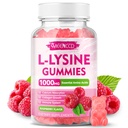 L- Lysin 1000mg Gummies, Lysin dodatek pro dospělé a děti, esenciální aminokyseliny dodatek pro rty a orální zdraví, zvýšení imunity a kolagen & vápník, Sugar- free, Malina Flavor, 60 Počet