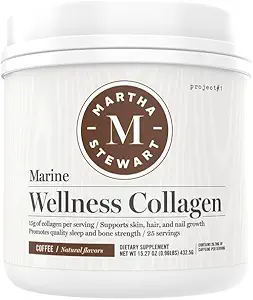 Martha Stewart Kolagen Peptidy Powder - Multi Kolagen pro ženy 124; Zdravý doplněk pro pleť, vlasy, nehty, a kost síla 124; 15g protein 124; káva 124; 25 Služení