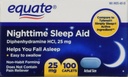 Rovnice Nighttime Sleep Aid 25 mg, 00 Mini- Caplets, 100 Počet