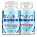 Imunitní podpůrný dodatek, 10- in-1 imunitní obrana s vitaminem C, B6, B12, VIT D, zinek, Echinacea Turmeric Elderberry imunitní boostery pro dospělé - 120 Kapsle (2 balení)