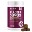 Pet MD Podpora močového měchýře Plus Cranberry pro psy - Podpora kontroly močového měchýře a močového traktu Zdraví - Nápověda Relieve Dog UTI & Inkontinence - Wild Yam Root & Cranberry močové měchýře Bites for Dogs - 60 ct