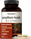 NatureBell Psylium Husk Fiber dodatek, 1,500mg Per Serving, 360 Kapsle 124; s Inulin & Chia Seed dur 124; Organic Soluble Fiber for Digestive & Gut Health Duplicate 124; Plant- based, Non- GMO, gluten- Free