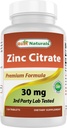 Nejlepší Naturals Zinek 30mg doplňky (jako zinek Citrát) - zinek Vitamíny pro dospělé Imunitní podpora - 120 Tablety (120 Počet (balení po 1))