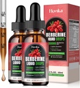(2 Pack) Berberine HCL Liquid Drops - 1500 mg Vysoce absorbovatelné Berberine Liquid Drops - Berberine Veggie dodatek pro imunitní, Digestion System and Heart Health Support, Strawberry Flavor- 4 FL Oz