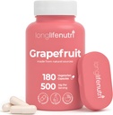 Grapefruit Seed Extract 500mg - Odvozené z Citrus Paradisis, 180 Vegetariánských kapslí, Organic Naringin dodatek pro denní energii a rovnováhu, 6- měsíční dodávky, GMP Certified, Made in USA