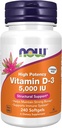 Nyní doplňky, Vitamin D-3 5000 IU, Vysoká účinnost, Strukturální podpora *, 240 Softgels s celosvětovým Nutrition Keychain