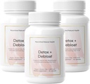 Nourshed Natural Detox + Debloat - Milk Thistle & Pampeliška Root Vegan Dodatek pro ženy - Bloating Relief & Digestion Podpora - 180 Kapsle