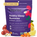 Melatonin Volný přírodní spánkové gumy pro dospělé 124; NO melatonin 124; Bylinné Jujube & Heřmánek, Lemon Balzám - Deep Sleep Supplement & Relaxation for zzz, 45 Veganské gumy (45 Gumy (1 balení))