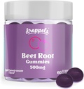 Droppels Beet Root Gummies with Beetroot Powder 500mg, Grape Seed Extract 300mg, Vitamin B12 & Niaccin current 124; Vegan, Pectin- based & Non- GMO Beetroot Supplement, Apple Pomegranate Flavor, 60 Počet