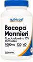 Nutricost Bacopa Monnieri 1,000mg, 120 Kapsle (60 Servings) - Non- GMO, gluten zdarma, a Vegetarian Friendly
