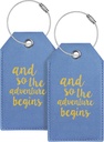 Tagy pro kufry Kožené tašky Tagy pro batohy Školní nástroj s nápisem ID Cestování Essentials, Unikátní Fun Blue Personalized zavazadla Tagy pro batohy 2 Pack