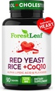 Red Yeast Rice 1215 mg. Kapsle - Extra síla Red Rice Yeast s doplňkem CoQ10, Plus Alpha Lipoic Acid & Organic Flaxseed, Citrinin Free, Podporuje kardiovaskulární zdraví, Non- GMO 90 Veggie Caps