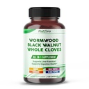 All- in-1 Wormwood Black Walnut Celý hřebíček Zázvor - Podporuje zdraví jater a AIDS Digestion - Made in The USA -150 Kapsle
