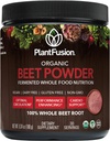 Plantfusion Organic Beet Root Powder - Superfood Beet dodatek k podpoře krevního toku a cirkulace - Fermented All Food Nutrition - Non- GMO, Vegan, gluten- Free, 6.34 oz 30 Servings