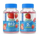 Živý cukr zdarma vitamin B12 + Vitamin D 5000 IU, Gummies Bundle - Great Ochutnávka, Vitamin dodatek, Lepek zdarma, GMO zdarma, Žvýkací žlab
