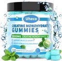 Mint Flavor Creatin Monohydrát Gummie 5000mg pro muže a ženy, Obsahuje L- Taurin + vitamín B12, Betaine, L- Citruline pro svalovou sílu, Zlepšit cvičení Endurance -115 Počet