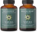 Natura Zdraví produkty Inflamaway a Willow Relief dodatek Bundle - Modulovat zdravou zánětlivou odpověď - Zlepšení svalové relaxace