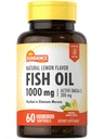 Sundance Fish Oil 1000mg Oil 124; 60 Softgels OF 124; Natural Lemon Flavor OF 124; s Active Omega-3 OF 124; Non- GMO a gluten zdarma dodatek