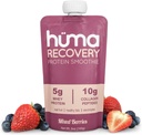 Huma Recovery Protein Smoothie, 6 Pouches - 15g kolagen + syrovátka příspěvek Recovery drink - Ready- to- Drink protein Shake s reálným ovocem, elektrolyty, zdravé tuky