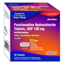 Ohm Non- Drowsy Fexofenadine Antihistamin Krytý venkovní alergie Relief tablety 30ct