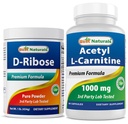 Nejlepší Naturals D- Ribose Powder 1 Pound & Acetyl L- Carnitin 1000mg