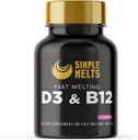 Rozpustný Bariatric D3 B12 PHAR124; Vitamin B12 2500mcg & D3 125mcg 5000IU B 12 a D 3 Tablety PHAR124; Kost, imunitní podpora PHAR124; Strawberry Flavor PHAR124; Vegan GAR124; Sugar- Free, 90- Day Supply