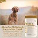 Larry 8- in-1 Multivitamin Dog CU124; Srdce, Digestion, Játra, Kůže, Coat, & Společná podpora pro psy CU124; Pes Vitamíny s Vitamíny, Minerály, Omegas, & Glucosamine Chondroitin CU124; 60 měkkých žvýkaček