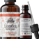 Licorice Tincture, Organic Licorice Extract (Glycyrrhiza Glabra) Sušený kořen, bylinný dodatek, Non- GMO in Cold- Pressed Organic Zeleninové Glycerin 2 oz, 670 mg