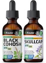 BIO KRAUTER Black Cohosh tinktura 2 Fl. Oz. & Skullcap tinktura 2 Fl. Oz.