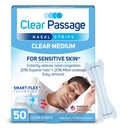 Nasal Strips Medium, Clear, 50 ct cd 124; Pracuje okamžitě na zlepšení spánku, snížení souloži, & Relieve Nasal Congestion Vzhledem k nachlazení a alergie