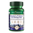 Čistota Produkty Borůvkové probiotické B12 Energy Melt Clinical Probiotic - Organické borůvky, Methylkobalamin B-12-30 Melts