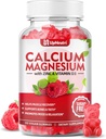 Vápník hořčík zinek s vitaminem D3 dodatek, Cukr bez vápníku gumy pro ženy muže, vysoká absorpce zinkové gumy pro kosti a svalovina a imunitní zdraví, Vegan Raspberry Flavor - 60 Počet