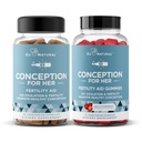 Eu Natural Conception for Her Capsules & Gummies Bundle - AIDS ovulace, Hormonální rovnováha, & Pravidelné Cycles - 60 Kapsle + 75 Jahodové ochucené gumy