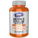 Nyní Sports Nutrition, Arginin & Citrulline 500 mg / 250 mg, aminokyseliny, 120 Veg Kapsle