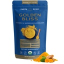 Earth Echo Golden Bliss, Organic Turmeric Superfood Elixir Blend with Ashwagandha Root, MCT Oil a 4 Houbová směs pro restful Sleep, Imunity Support and Reduces Craving, Dairy- Free, 30 Služeb